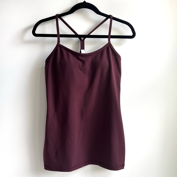 lululemon athletica Tops - Lululemon Power Y Tank Top In Bordeaux Drama Size 8